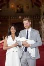 The new parents opened up about their son, <a href="https://people.com/royals/meghan-markle-says-baby-son-really-calm-has-sweetest-temperament/" rel="nofollow noopener" target="_blank" data-ylk="slk:revealing that he is "calm";elm:context_link;itc:0;sec:content-canvas" class="link ">revealing that he is "calm"</a> with the “sweetest temperament."