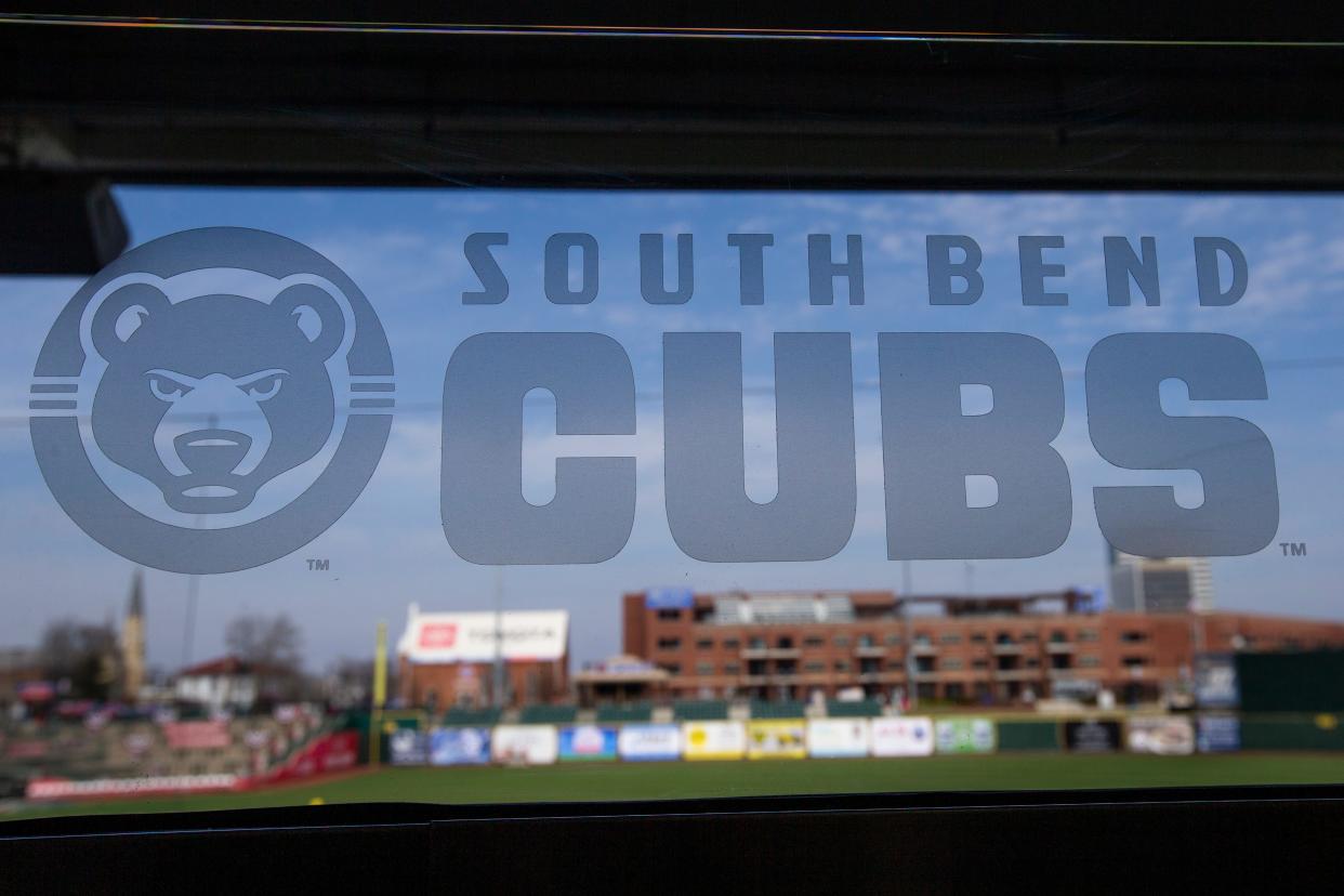 South Bend Cubs signage on the concourse Tuesday, April 5, 2022 at Four Winds Field in South Bend. 