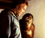 Clyde - Every Which Way But Loose Clyde the orang-utan from '70s Clint Eastwood curio 'Every Which Way But Loose’ was allegedly beaten to death by his sometime trainer after filming finished. No charges were ever brought against the trainer, but rumour has it Clyde was secretly hit with a stick off the set to make him more docile and camera-friendly. A depressing Hollywood urban myth that will probably never be proven. Thankfully all films now using animals are now monitored extremely closely, with welfare absolutely paramount.