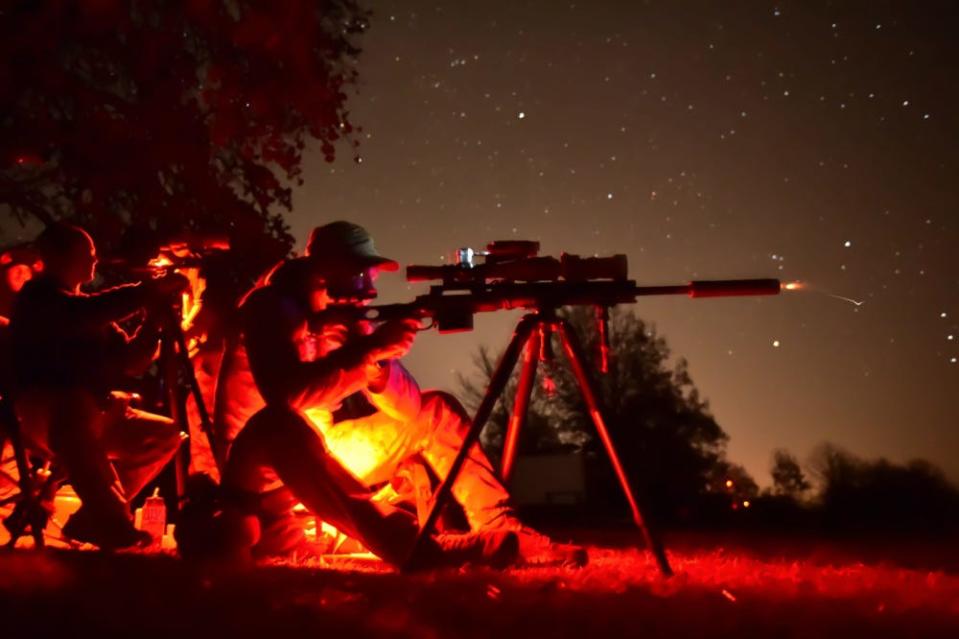 Sgt. Triston Ivkov, Colorado National Guard, has a confirmed hit on a timed night fire event