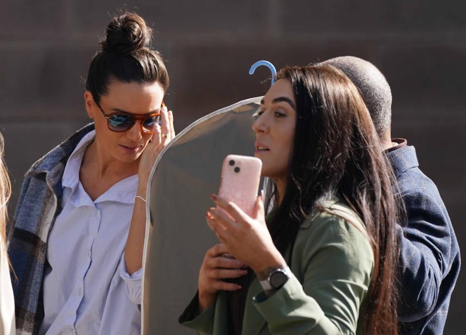 Dr Strange movie actor Zara Phythian (left) outside Nottingham Crown Court. She is accused of sexual offences against a young girl alongside her husband, Victor Marke. Picture date: Tuesday May 10, 2022.