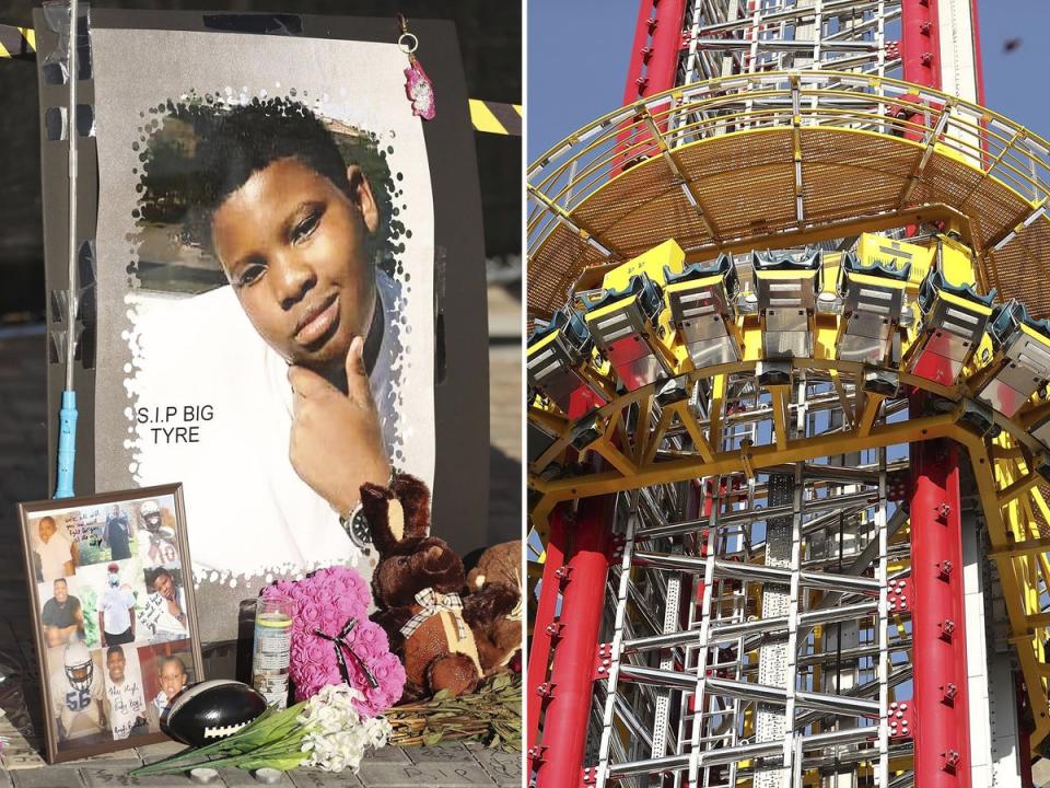 Tyre Sampson, 14, was killed when he fell from The Orlando Free Fall drop tower in ICON Park in Orlando (AP)