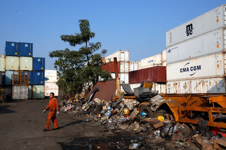 A plot of rural land in Hong Kong’s New Territories hinterland, owned by a developer and being used as a container and scrapyard is seen in Hong Kong, China November 23, 2018. REUTERS/James Pomfret/Files