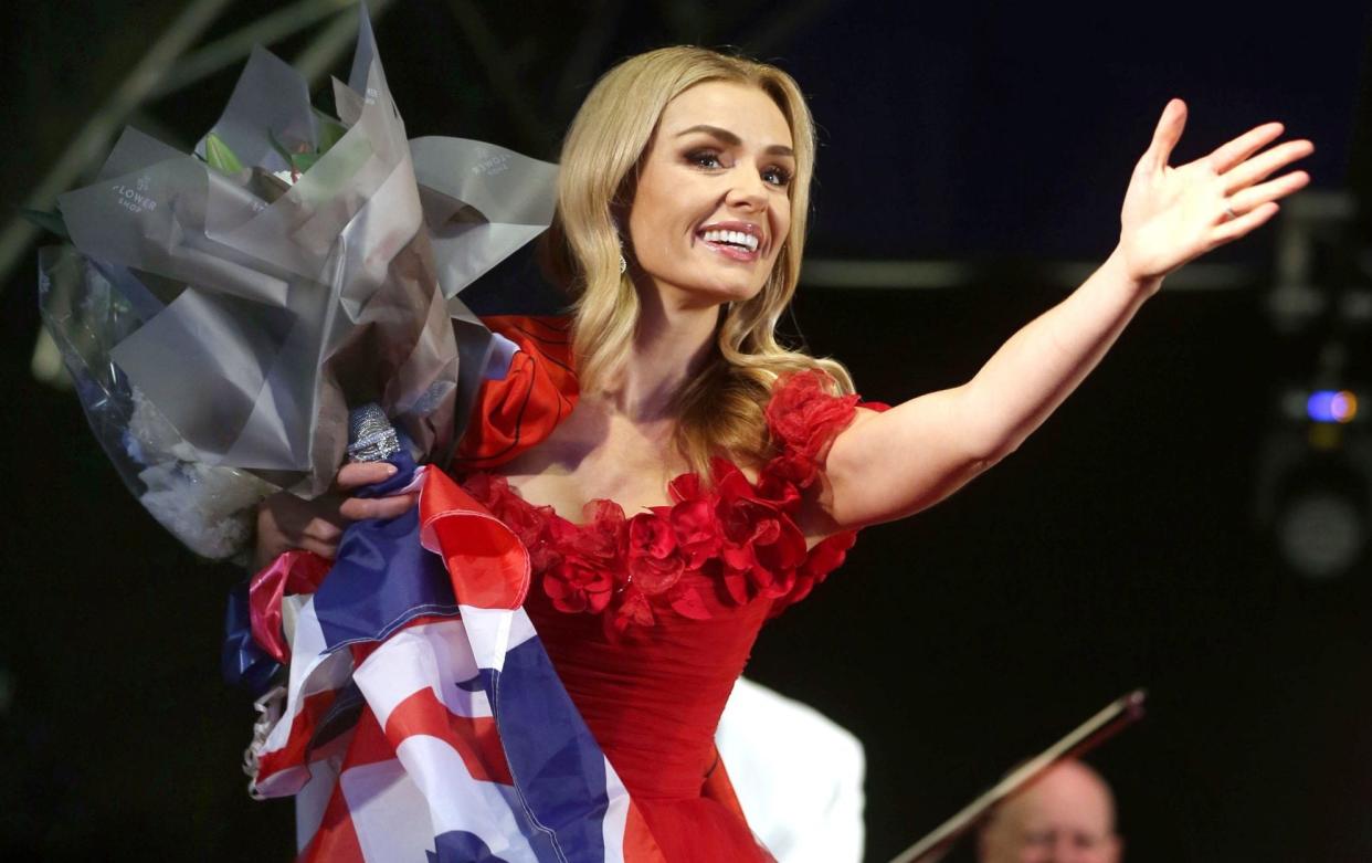 Katherine Jenkins performing at Sandringham during the Platinum Jubilee on June 3 - Martin Pope/Getty