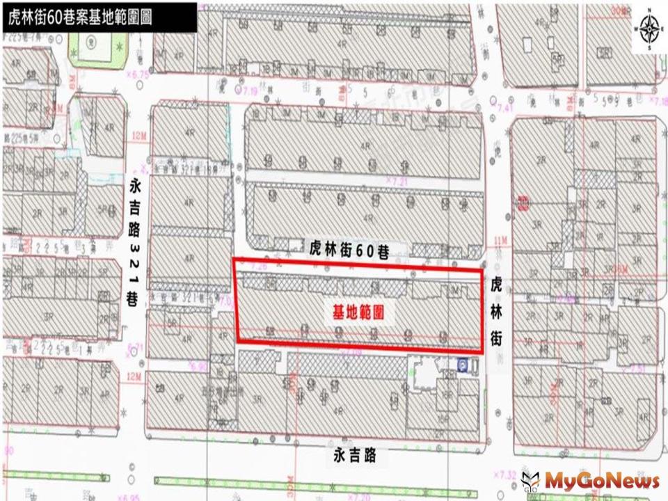 ▲北市信義區「虎林街60巷」公辦都更案基地位於信義區虎林街及永吉路所圍街廓內(圖/台北市政府)