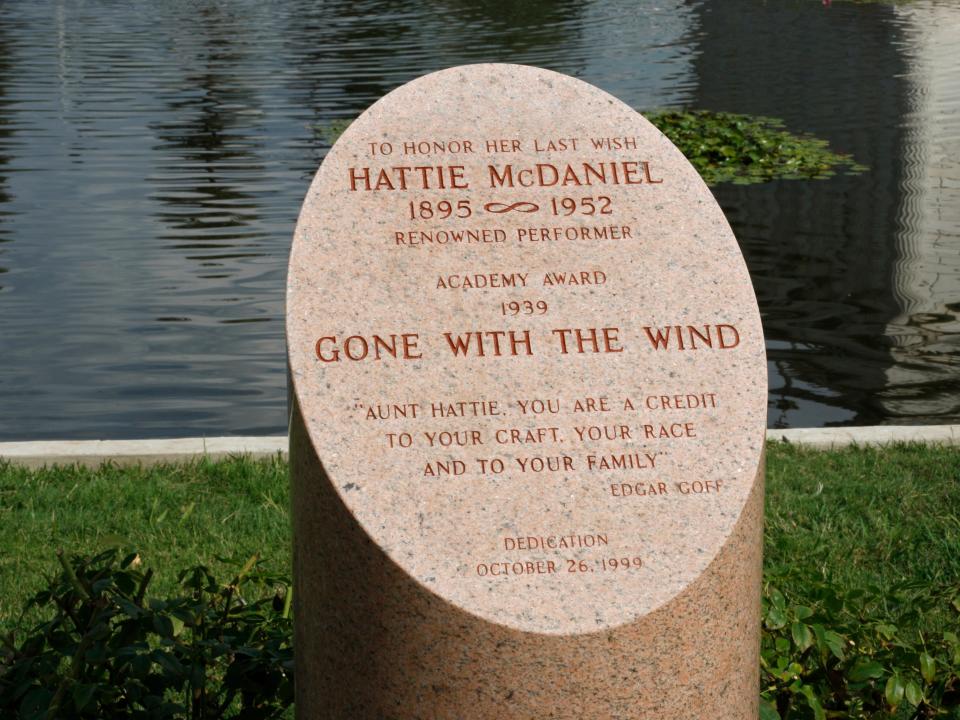A memorial to Hattie McDaniel in the Hollywood Forever Cemetery.