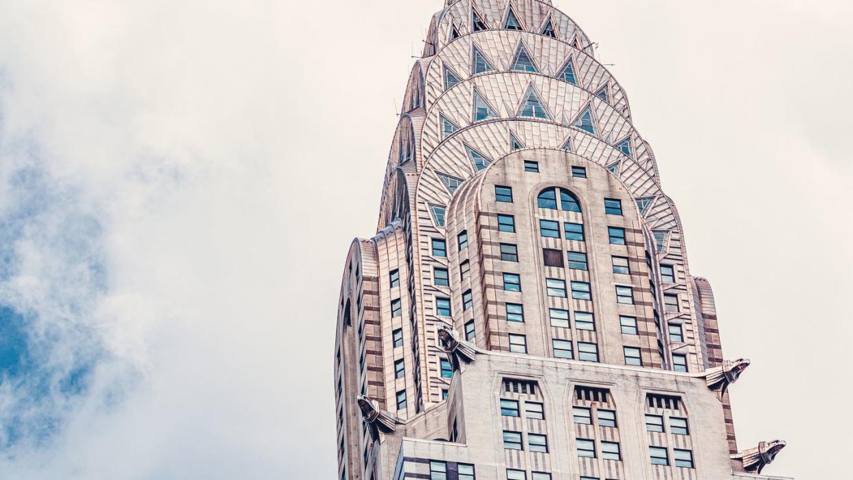 chrysler building against blue sky