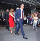 <p>In September, A-Rod was spotted out without a tie, but he threw on some red later in the day to match his lady. (Photo: Getty Images) </p>