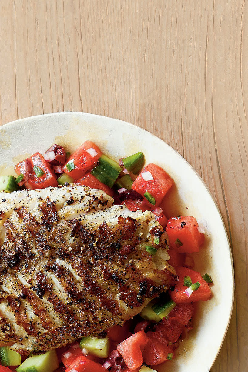 Grilled Grouper with Watermelon Salsa