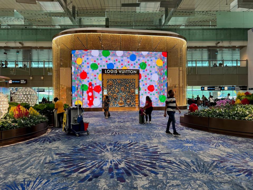 Louis Vitton is the grand entrance to the transit area from Terminal 3 departures.