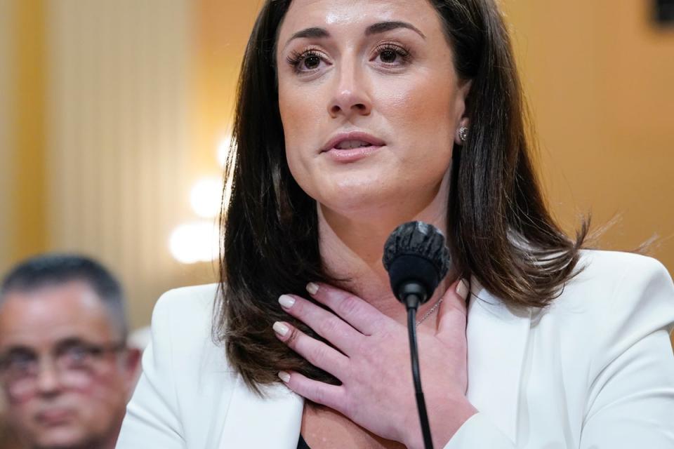 Cassidy Hutchinson testified she was ‘disgusted’ by Trump’s behahiour (Copyright 2022 The Associated Press. All rights reserved.)