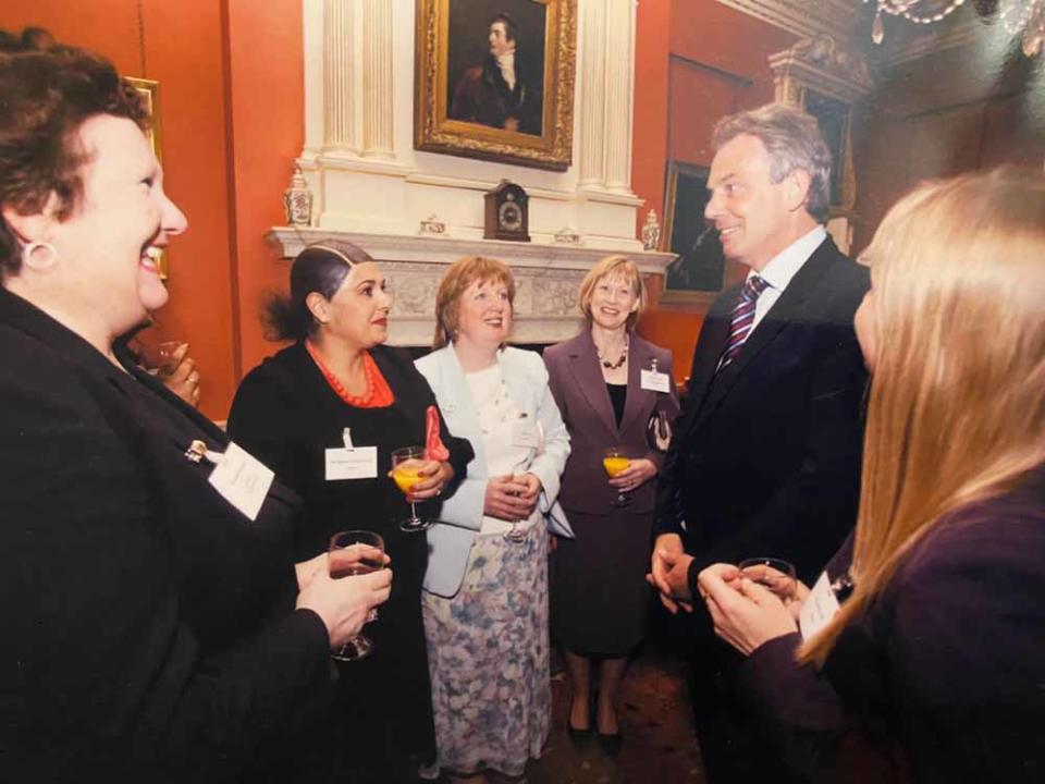 Naghmeh with Tony Blair at a newspaper midwife of the year awards in October 2019 (Collect/PA Real Life).