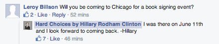 hillary clinton facebook