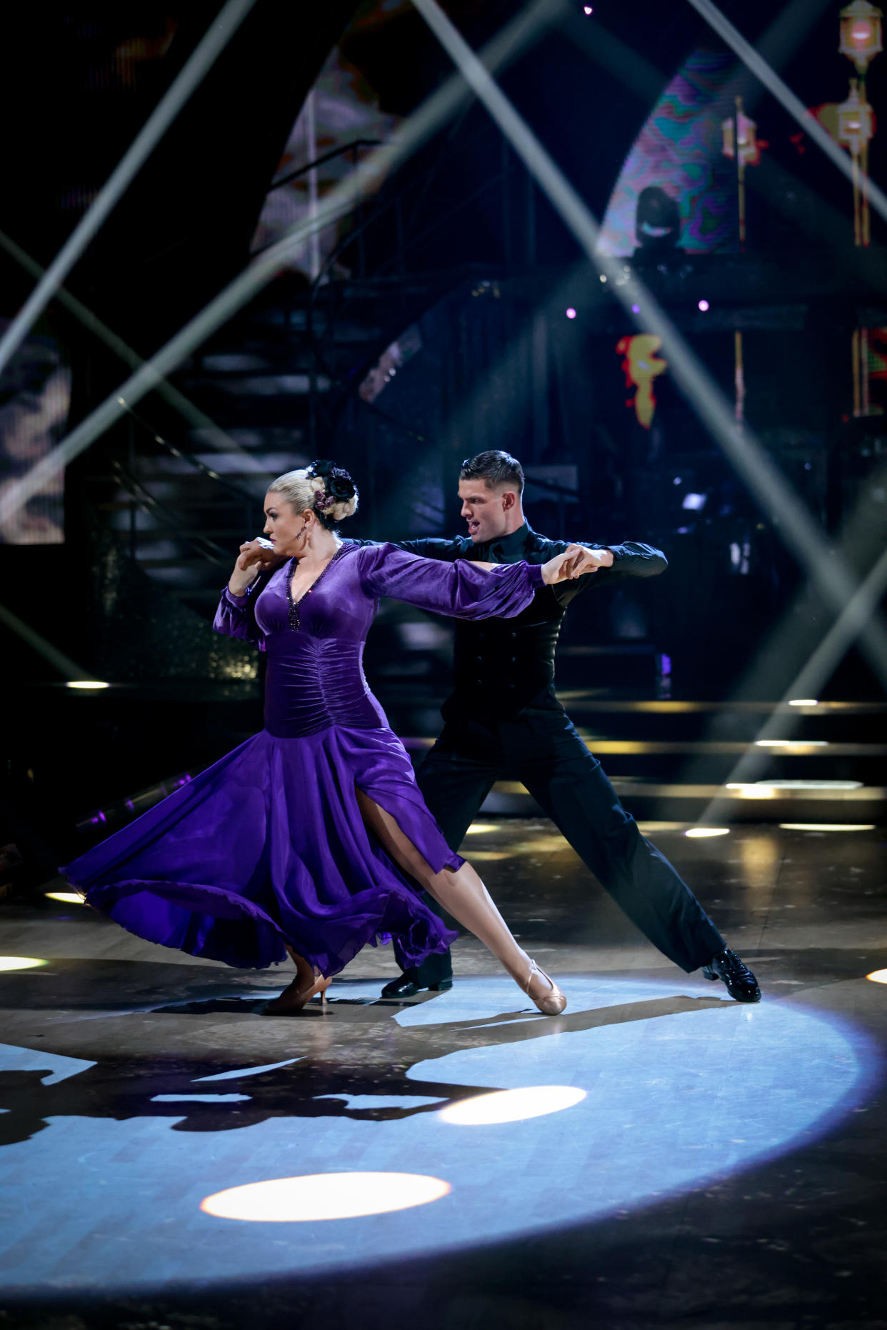 Sara Davies and Aljaz Skorjanec impressed with their tango (Guy Levy/BBC)