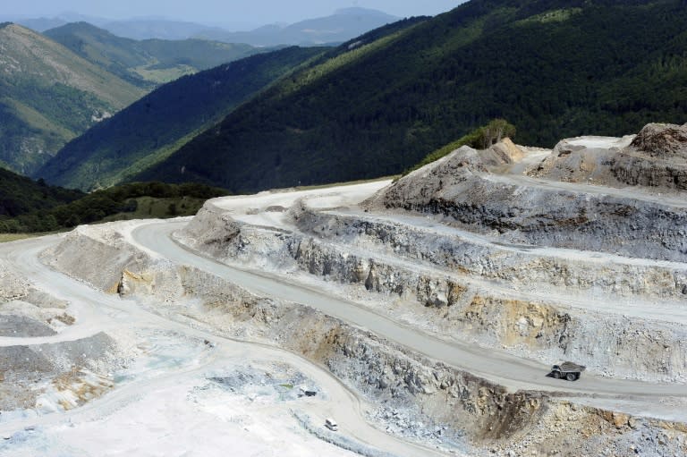 La cantera de talco más grande de Europa, situada a 1.800 metros de altitud cerca del pueblo de Luzenac, al sur de Francia, en una imagen tomada el 20 de julio del año 2011 (Eric Cabanis)