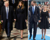 <p>Zum Glück haben Königin Letizia und Melania Trump ihre Ehemänner fest im Griff. Da man mit Schwarz ja bekanntlich nicht allzu viel falsch machen kann, können wir für die beiden Styles auch schwer Punkte vergeben. Wir schauen uns die zwei einflussreichen Paare genauer an – und weil König Felipe und seine schöne Frau einfach lockerer und verliebter wirken, gewinnen sie diese Runde. Bilder: ddp / Getty Images </p>