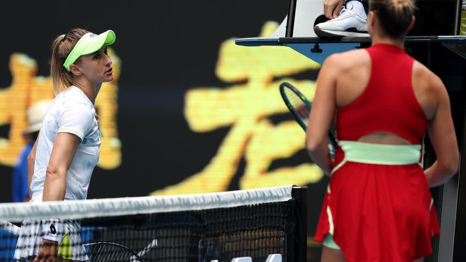 Lesia Tsurenko did not shake Aryna Sabalenka's hand after their match. - Phil Walter/Getty Images