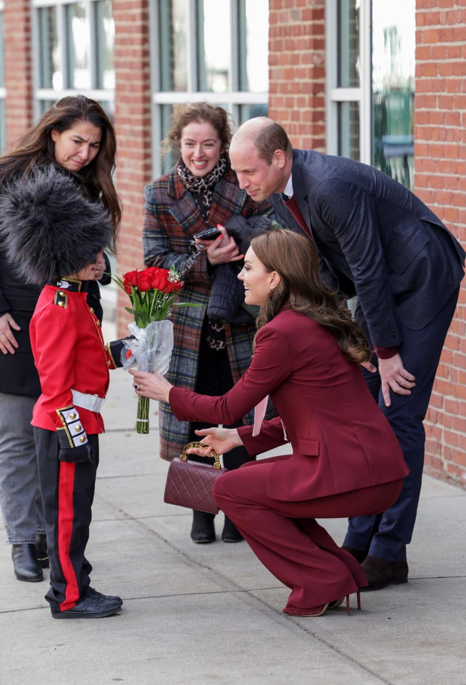 Kate and William greet eight year old dressed as member of King’s Guard (Getty Images)