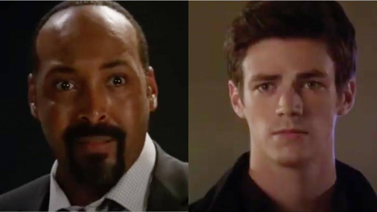  Jesse L. Martin and Grant Gustin on The Flash. 