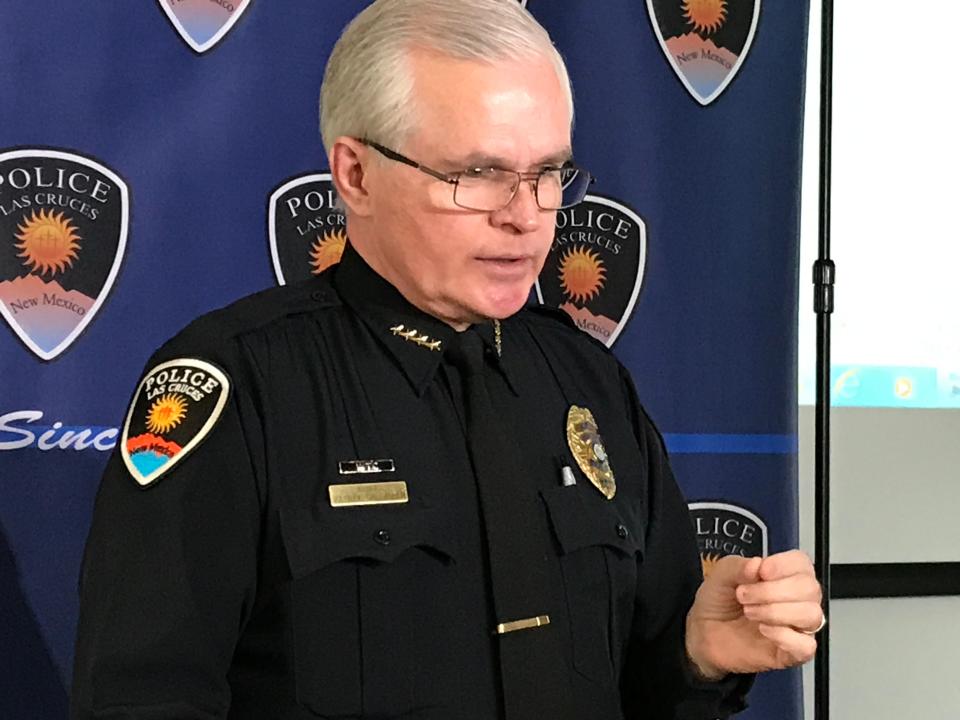 During a press briefing Friday April 5, Las Cruces Police Chief Patrick Gallagher said it took 38 rounds of non-lethal force to subdue and arrest alleged mall stabber Joshua James LeNoir during an incident at Mesilla Valley Mall March 23.