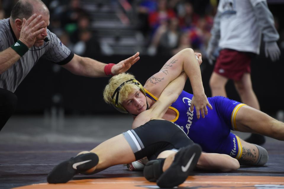 Ayson Rice won his fourth state title on Saturday, Feb. 24, 2024 at the Denny Sanford Premier Center in Sioux Falls.