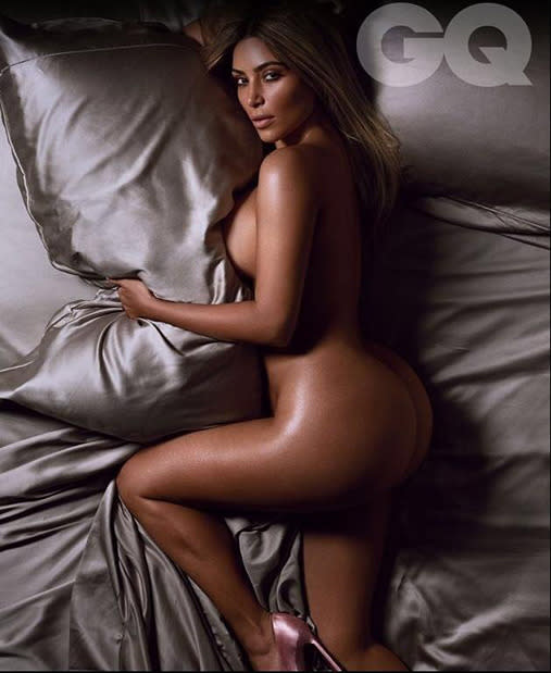 Before winning the award for British GQ's 'Woman of the Year' earlier this year, Kim stripped of for a nude shoot with the men's style magazine.