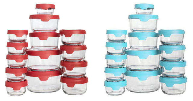 Anchor Hocking Food Storage Set 16-Piece, Red