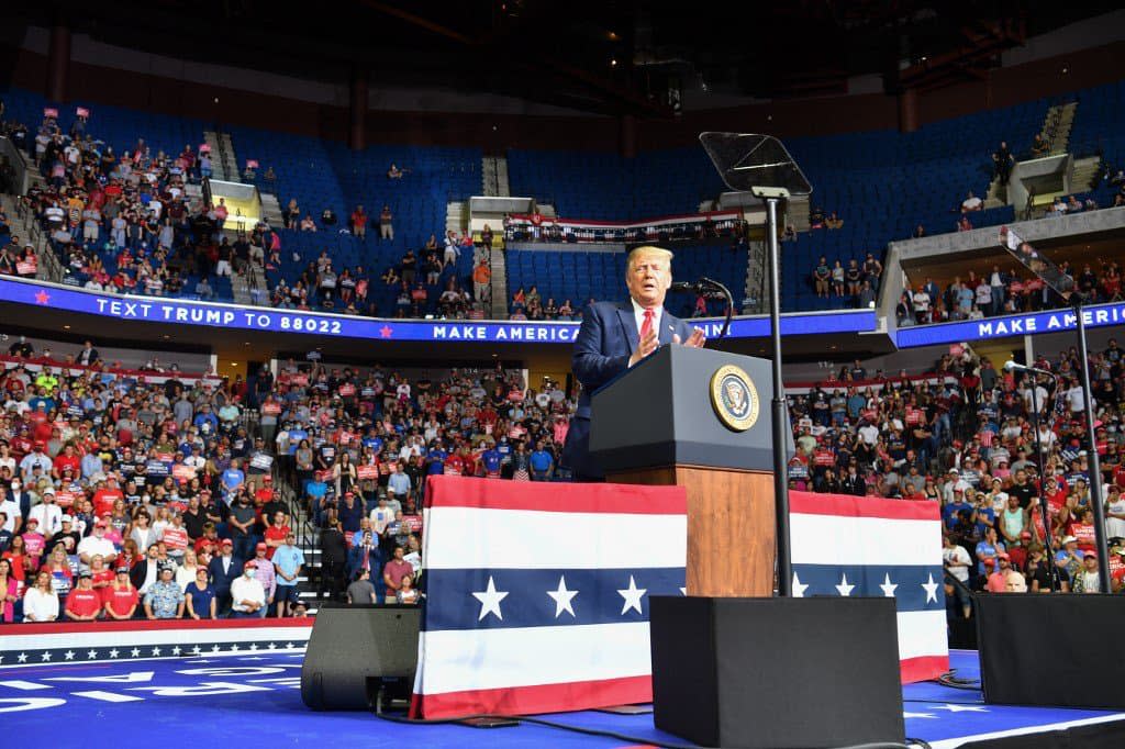 Donald Trump lors de son meeting à Tulsa dans l'Oklahoma le 21 juin dernier. - NICHOLAS KAMM