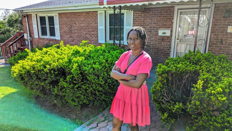 Yonkers City Councilwoman Shanae Williams, who will face county Legislator Chris Johnson in a Democratic primary on June 27, stood by her aunt's home on Rose Hill Terrace.