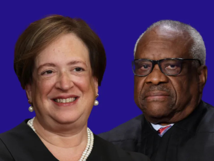 Supreme Court Justices Elena Kagan and Clarence Thomas