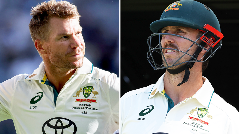 Mitch Marsh (pictured right) has shut down the idea he could take over David Warner's (pictured left) opening role when he retires. (Getty Images)