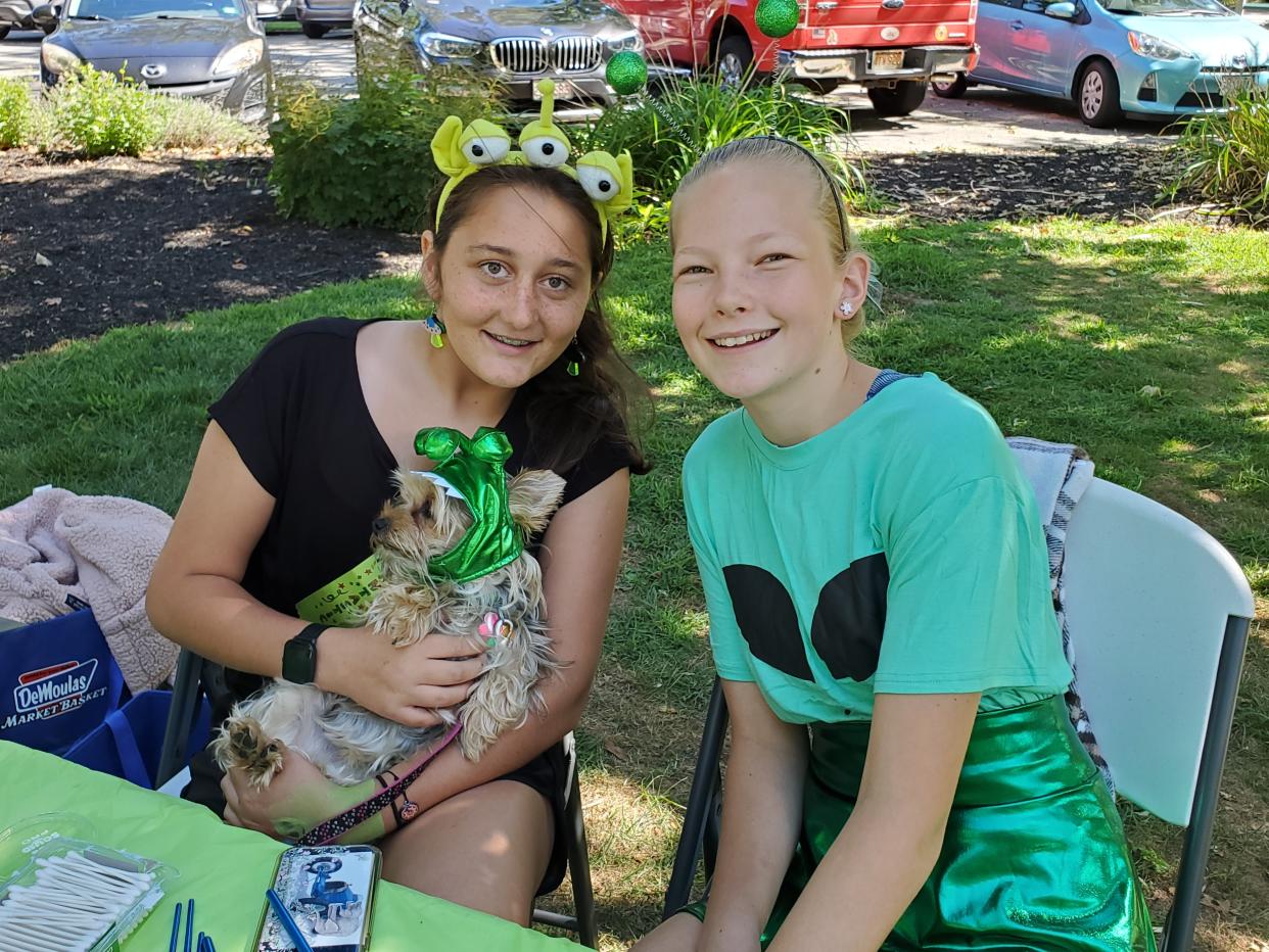 Brennan Slosberg and Philly Sieverding, both 13, say they managed to capture Poppy, clearly an alien dog, during the UFO Festival in Exeter Saturday, Sept. 3, 2022.