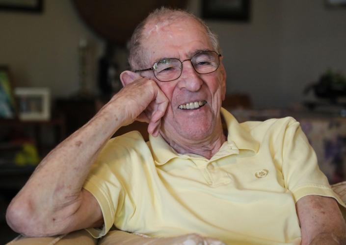 Navy veteran Richard Sirinsky, pictured Dec. 2, talks about serving his country while sitting in his Palm Desert home.