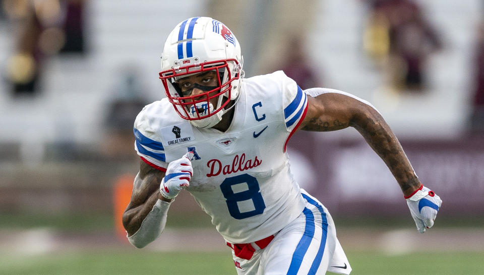 Southern Methodist wide receiver Reggie Roberson Jr. had a nice opener against Texas State. (AP Photo/Stephen Spillman)