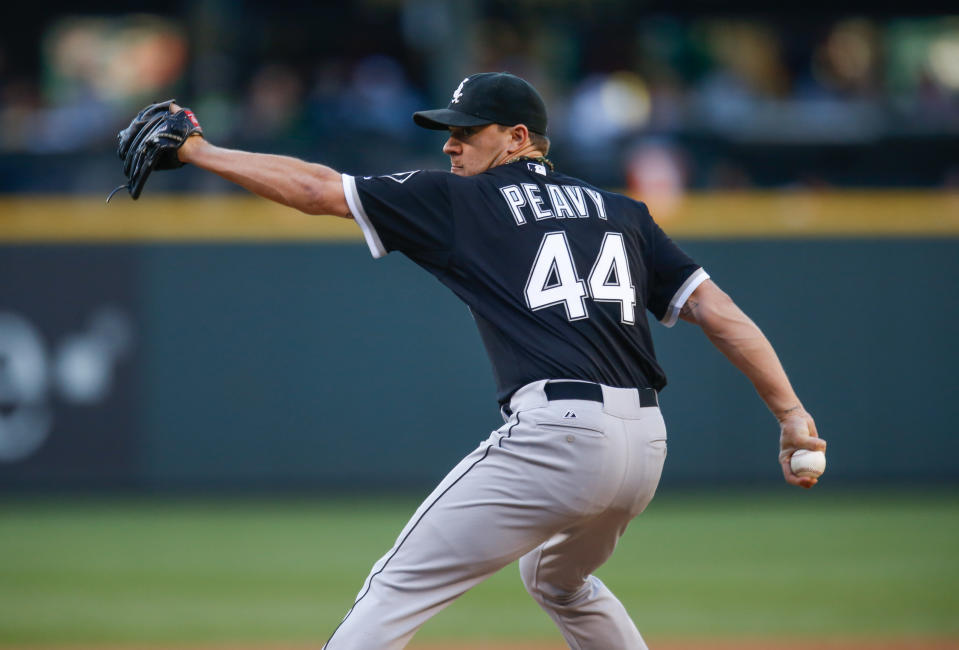 Peavy, a two-time World Series winner, pitched five years for the White Sox. (Photo by Otto Greule Jr/Getty Images)