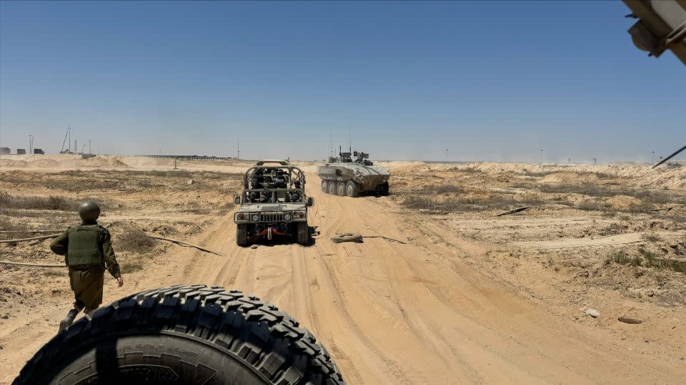 Israeli soldiers accompanied CNN on a trip to Rafah in southern Gaza. - Jeremy Diamond/CNN