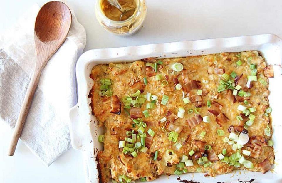 Bacon Gruyere Mashed Potato Casserole