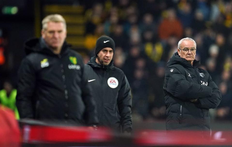 Norwich stunned Claudio Ranieri’s Watford on Friday night (Nick Potts/PA) (PA Wire)