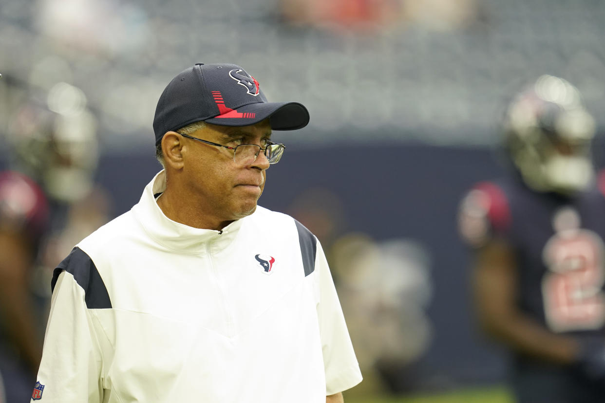 The Houston Texans moved on from head coach David Culley after only one season. (AP Photo/Matt Patterson)