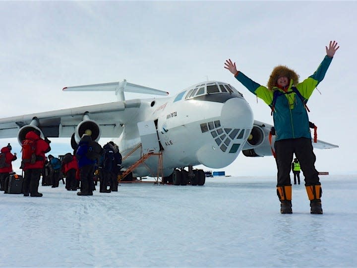 Icetrek's Ilyushin-76 on Antarctica.