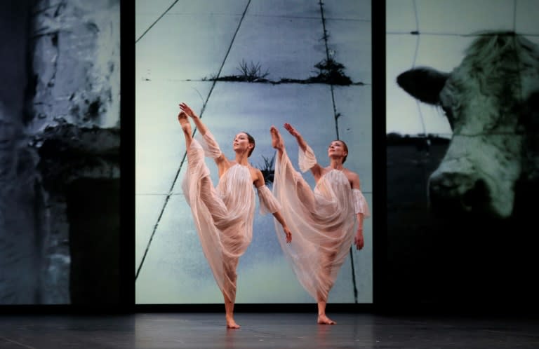 Dancers perform the ballet 'Glacial Decoy' by US choreographer Trisha Brown, at the Opera Garnier in Paris in 2013