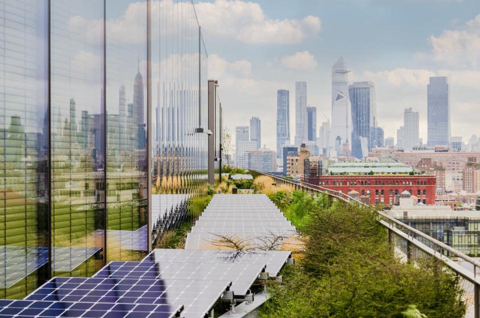 Solar panels on the rooftop