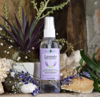 Create a calming atmosphere by spritzing your bed linen with this lavender spray