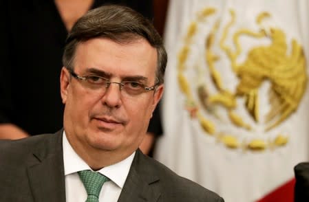 FILE PHOTO: Mexico's Foreign Minister Marcelo Ebrard attends the delivery of the United States-Mexico-Canada Agreement (USMCA) deal, at the Senate building in Mexico City,