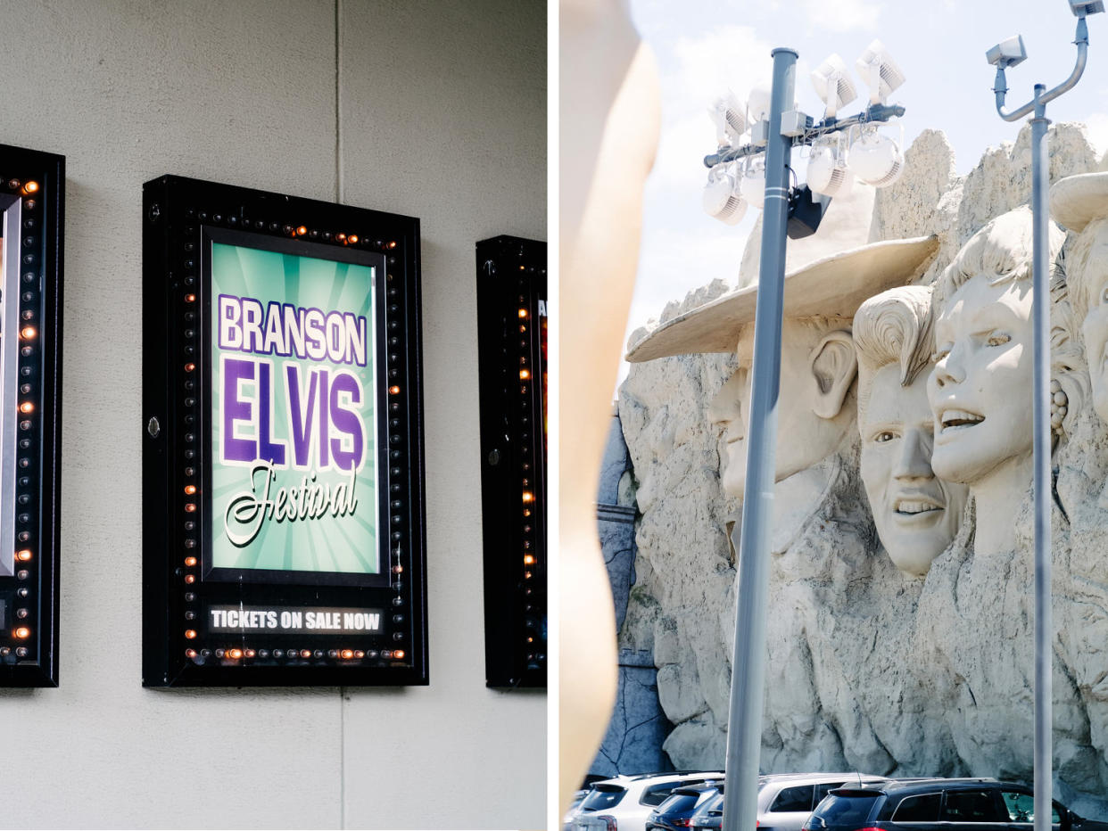 More than 270 miles from Graceland, Branson, Mo., holds an annual Elvis festival and a Mount Rushmore-like attraction that features “the King.” 
 (Micah McCoy for NBC News)