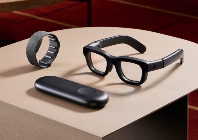 Meta's Orion Holographic Glasses, battery pack and wristband