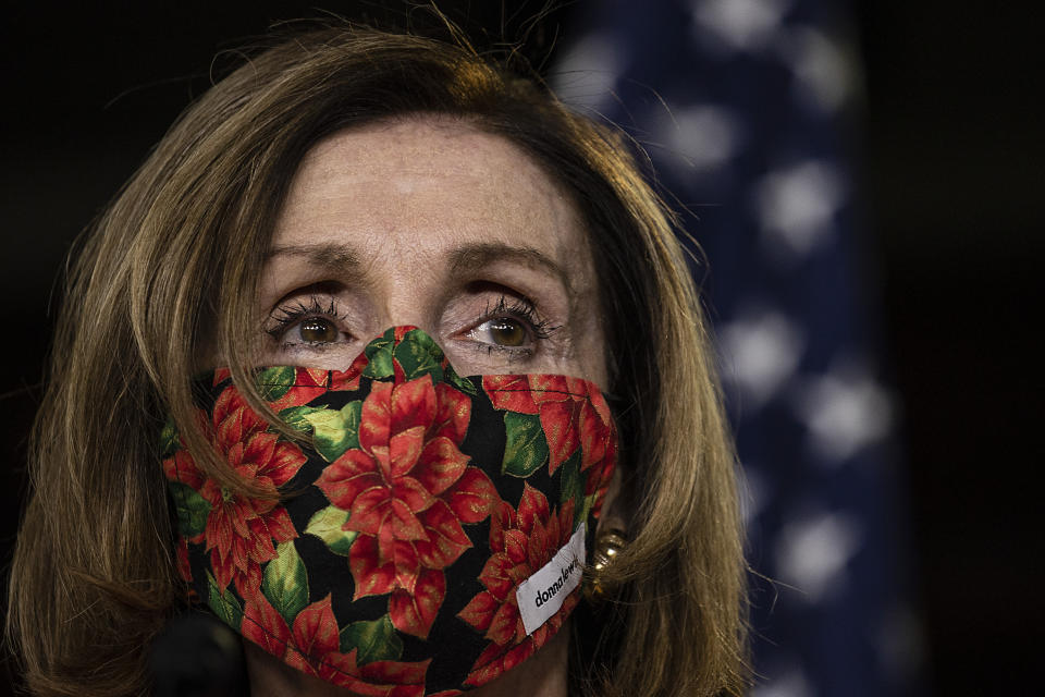 Speaker of the House Nancy Pelosi during a press conference on Dec. 20, 2020.