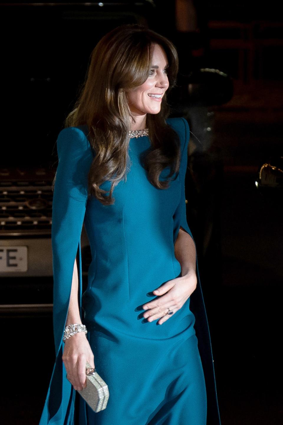 Kate stunned in a blue Safiyaah gown (PA)