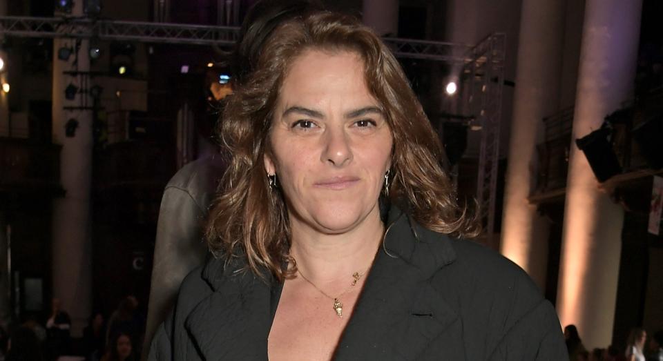 Tracey Emin has been diagnosed with squamous cell bladder cancer, pictured here during London Fashion Week, February 2019 (Getty)