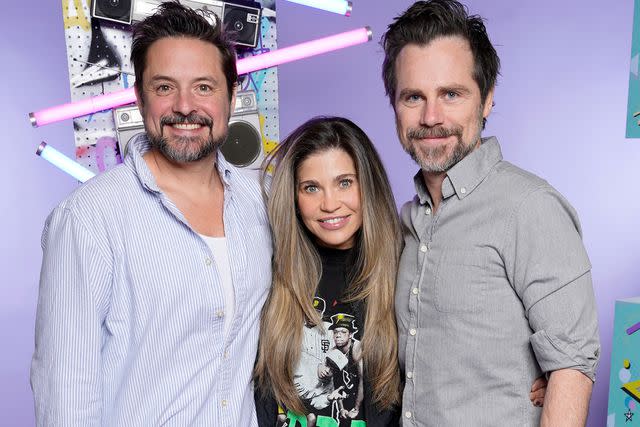 <p>Presley Ann/Shutterstock</p> Will Friedle, Danielle Fischel and Rider Strong at 90s Con 2024